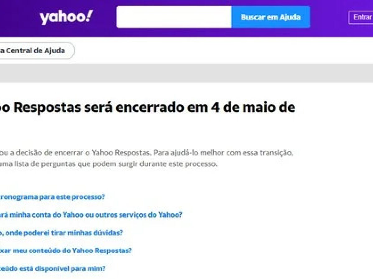 Site 'Yahoo Respostas' chega ao fim depois de 16 anos