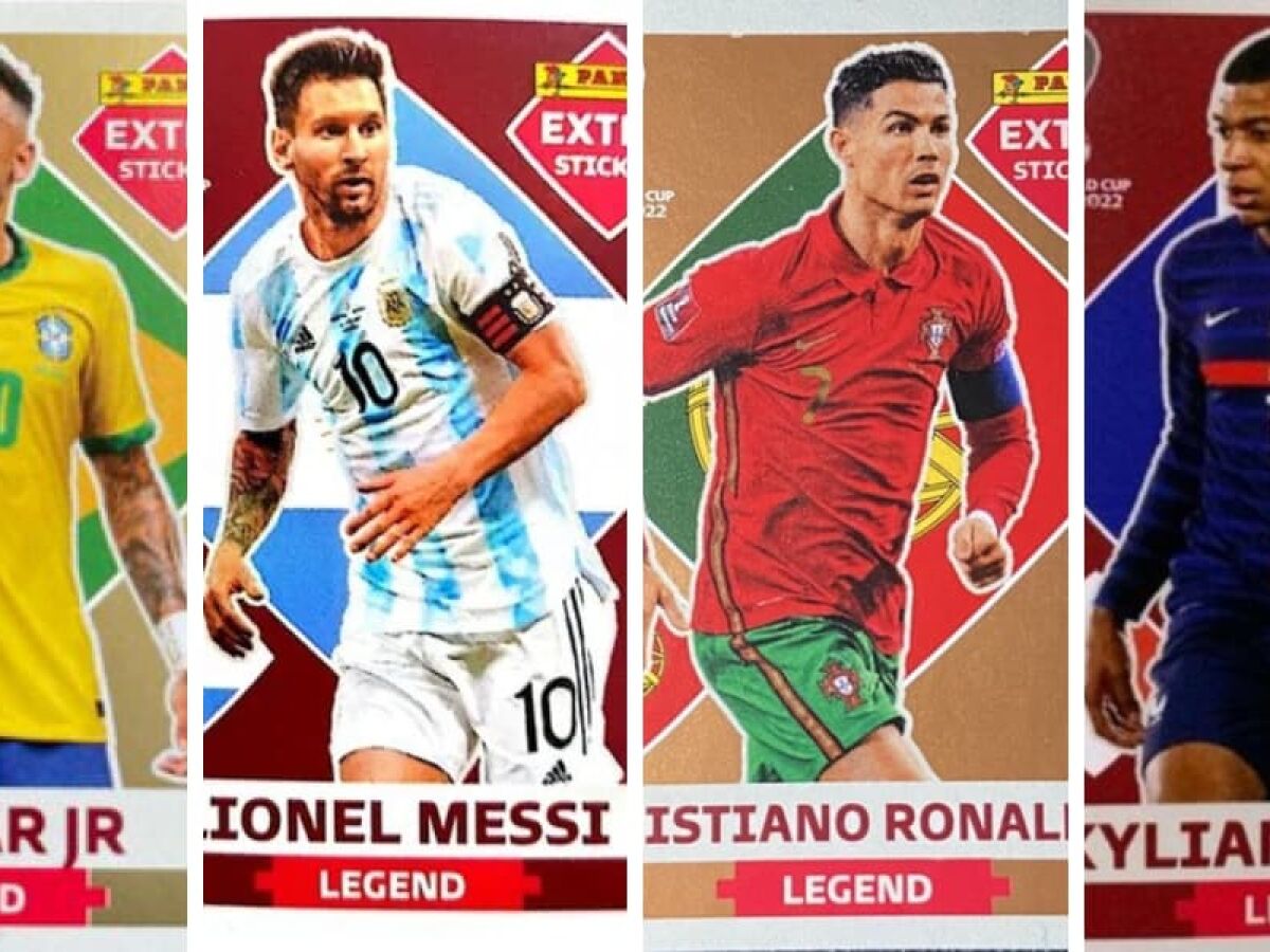 Kit 2 Figurinhas Legend Especial Album Copa Neymar Messi Cr7