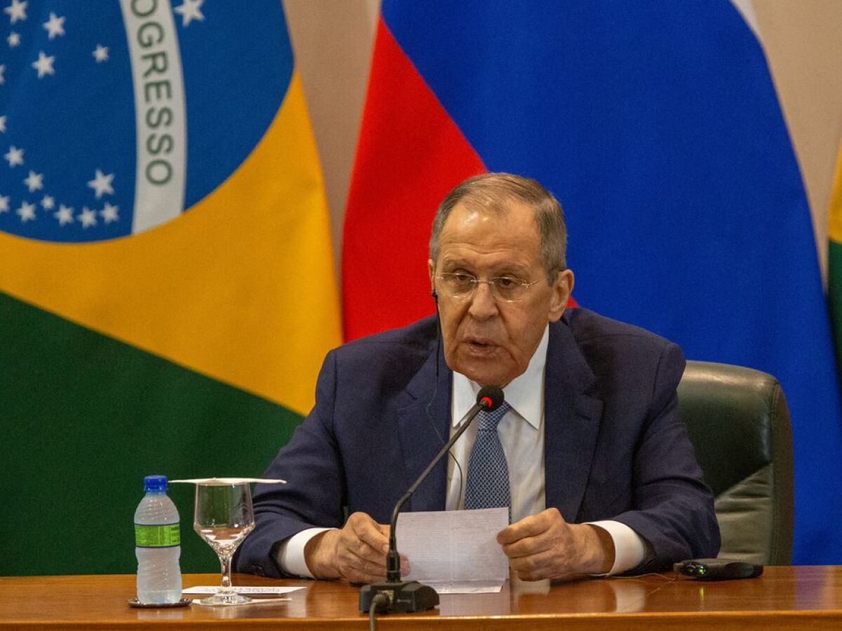 Chanceler russo, Sergei Lavrov, durante encontro com o ministro das Relações Exteriores, Mauro Vieira
