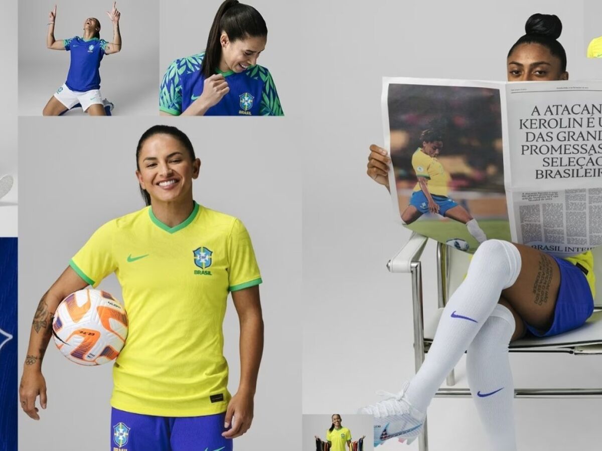 Camisa Feminina Seleção Brasileira Azul 2022 Uniforme 2 Nike