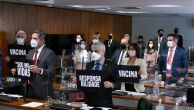 Com placas de luto, senadores fazem minuto de silêncio pelas 500 mil mortes por Covid-19 no Brasil