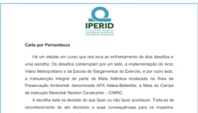 Carta para Pernambuco - Iperid/MPP