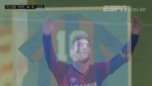 Barcelona goleia Osasuna e Messi presta homenagem a Maradona