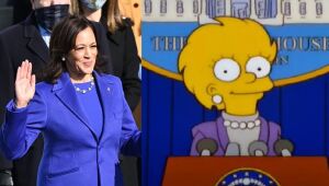 Semelhança entre figurino de Kamala Harris e Lisa da série 'Os Simpsons' chama a atenção