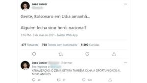 Jovem preso em Minas por tuíte sobre Bolsonaro diz que publicação tinha tom de piada