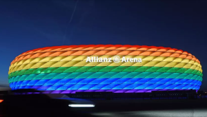 Uefa defende decisão sobre estádio em Munique mas adiciona cores do arco-íris em logo