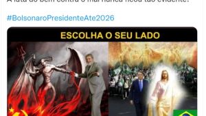 Zambelli transforma disputa entre Bolsonaro e Lula em luta de Jesus contra o Diabo e post vira meme