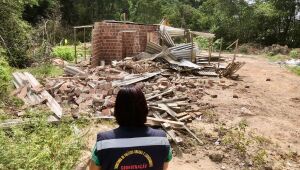 Construções irregulares em área de preservação são destruídas na Zona Oeste do Recife