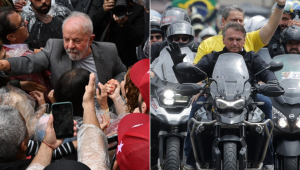 A pé e de moto, Lula e Bolsonaro encerram campanha na véspera na eleição