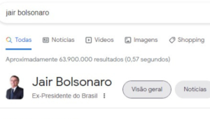 Google atualiza cargo de Jair Bolsonaro para "ex-presidente" 