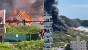 Incêndio atinge clube de praia no Litoral de Santa Catarina