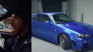 Lewis Hamilton dirige Nissan Skyline R34 GT-R, ícone da franquia Velozes e Furiosos, em Tóquio; veja