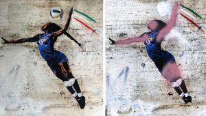 Obra antirracista dedicada a Egonu, melhor jogador de vôlei das Olimpíadas, é prejudicada em Roma
