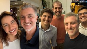 Luciano Huck encontra Raquel Lyra e João Campos em Pernambuco