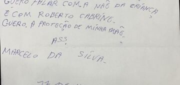 Defesa divulga carta em que suspeito de matar Beatriz se diz inocente e pressionado a confessar