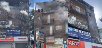 Incêndio em Camaragibe: fogo atinge prédio comercial na av. Belmino Correia