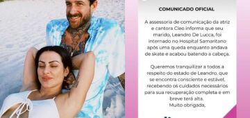 Cleo Pires atualiza estado de saúde do marido Leandro D'Lucca, que sofreu acidente de skate