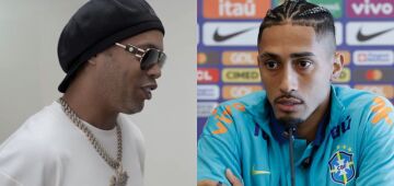 Ronaldinho critica seleção brasileira e diz que não assistirá os próximos jogos; Raphinha rebate