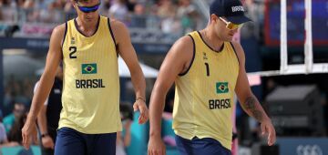 André e George perdem para dupla alemã no vôlei de praia e estão fora dos Jogos de Paris