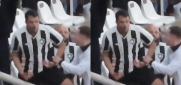 Torcedor do Botafogo é flagrado fazendo gestos racistas no jogo contra o Palmeiras