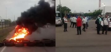 Protesto por migração de trabalhadores da Vera Cruz fecha trecho da BR-101, em Jaboatão