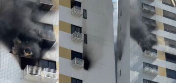 Incêndio atinge apartamento em Boa Viagem, na Zona Sul do Recife, neste domingo (6)