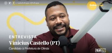 Assista ao vivo à sabatina com o candidato à Prefeitura de Olinda Vinicius Castello (PT)