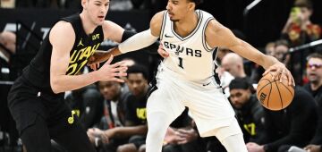 Wembanyama tem atuação histórica em vitória do San Antonio Spurs sobre o Utah Jazz na NBA