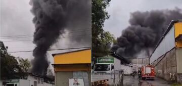 Cabo de Santo Agostinho: incêndio atinge fábrica de borrachas em Pontezinha