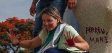 8/1: Moraes mantém prisão domiciliar de mulher que pichou estátua