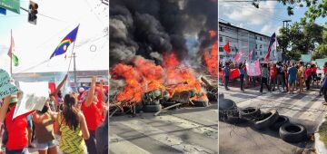 Manifestantes fecham avenida no Recife e pedem doação de imóvel do INSS para fins habitacionais