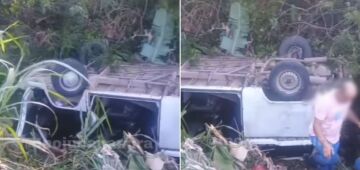 Ipojuca: capotamento de Kombi na PE-60 deixa vários feridos