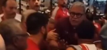 Torcida do Náutico protesta no aeroporto antes de viagem da delegação a Campinas 