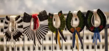 Indígenas fazem ato no STF e defendem derrubada do marco temporal