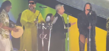 Dua Lipa recebe Carlinhos Brown e Caetano Veloso, e canta em português, em show no Morumbis