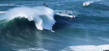 Pernambucano Carlos Burle sofre queda em onda gigante em Nazaré