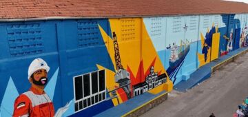 Megamural "Porto Vivo" é inaugurado no Terminal Marítimo de Passageiros, no Recife