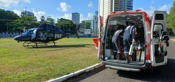 Menino de 5 anos cai de altura de 2 m em casa no Cabo e é socorrido de helicóptero para o Recife