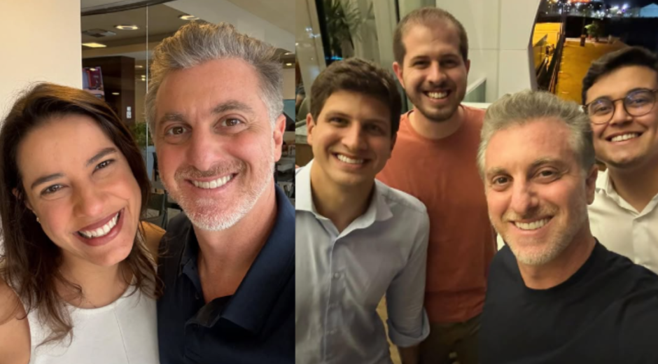 Luciano Huck encontra Raquel Lyra e João Campos em Pernambuco