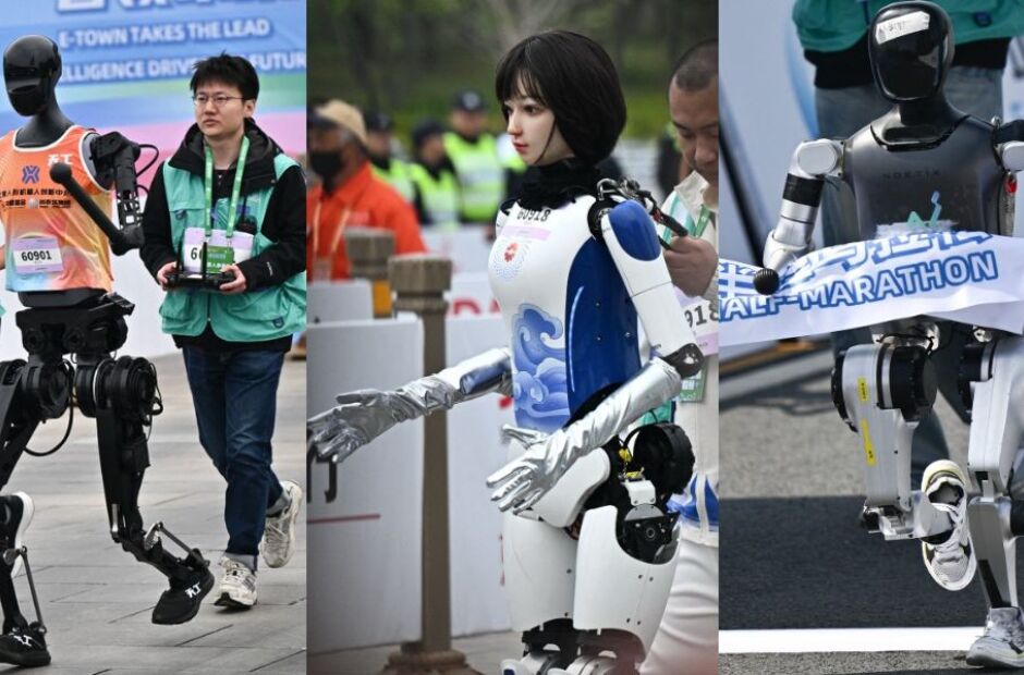 China é palco da primeira meia maratona de robôs humanoides do mundo; veja imagens