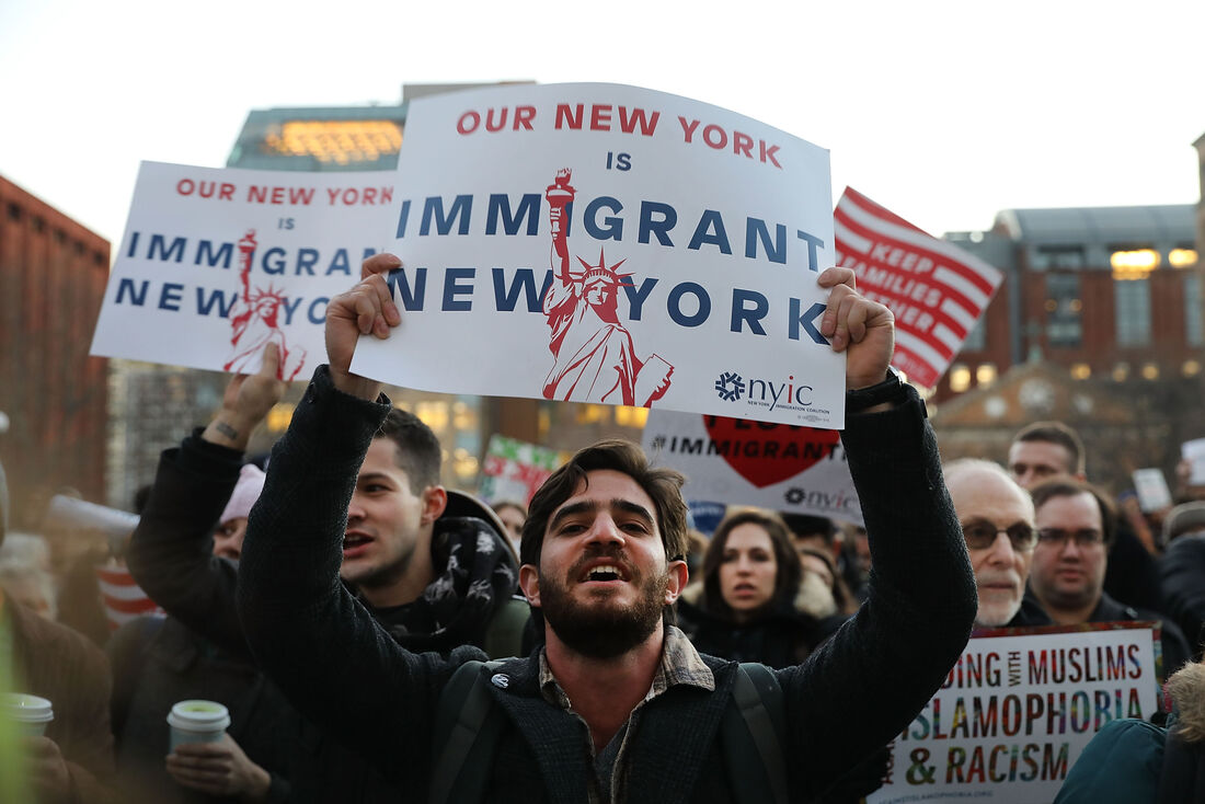 Protesto contra medidas anti-imigrantes de Donald Trump