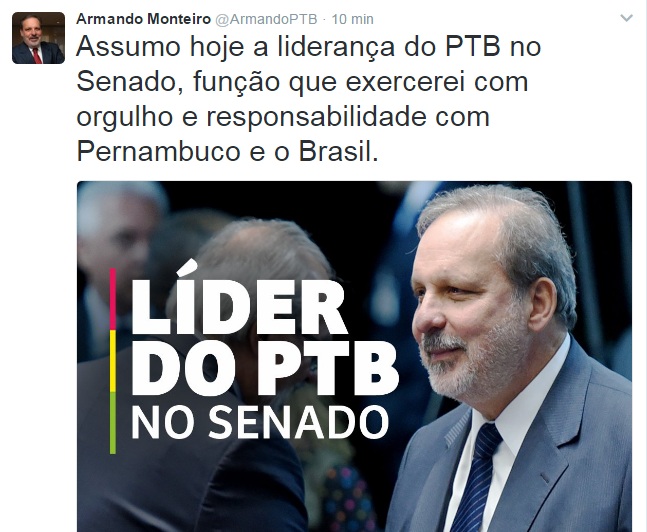 Senador Armando Monteiro Neto fez o anúncio na manhã desta quarta