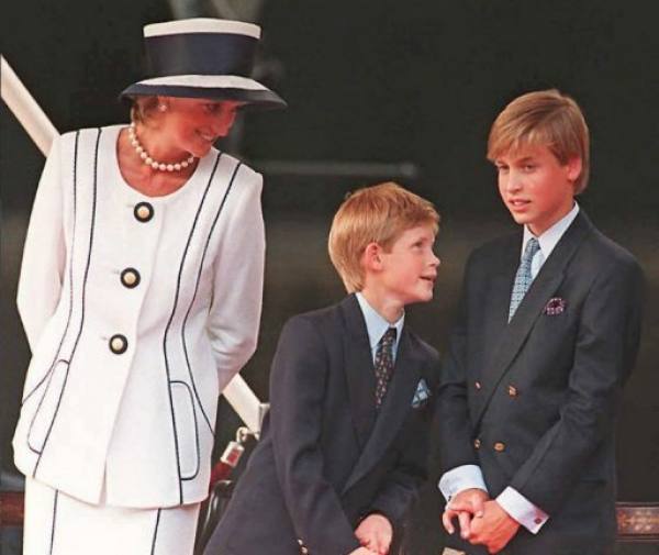Diana, William e Harry