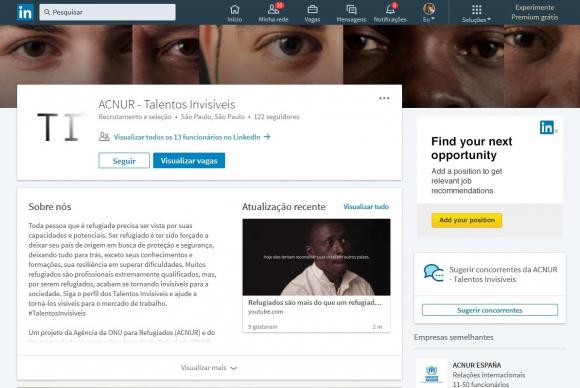 No site Talentos Invisíveis, criado pela Acnur, estão disponíveis currículos de refugiados e canais de contato para empregadores, mas exige cadastro no LinkedIn