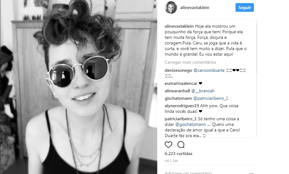 Declaração de Aline Klein para Carol Duarte