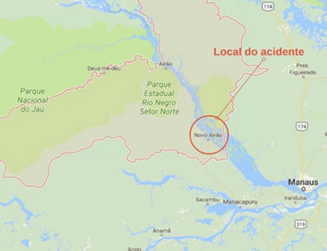 Local do acidente com o avião do Greenpeace