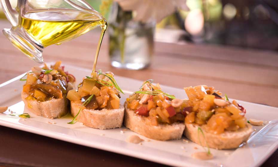 Bruschetta de berinjela é entradinha para vegetarianos