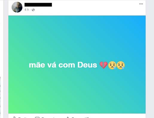 Suspeito postou mensagem para a mãe nas redes sociais