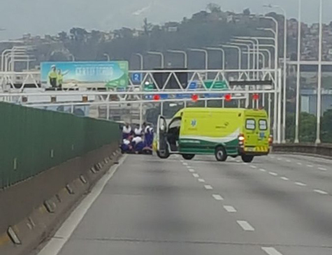 Ponte Rio-Niterói fechada para resgate de cachorro