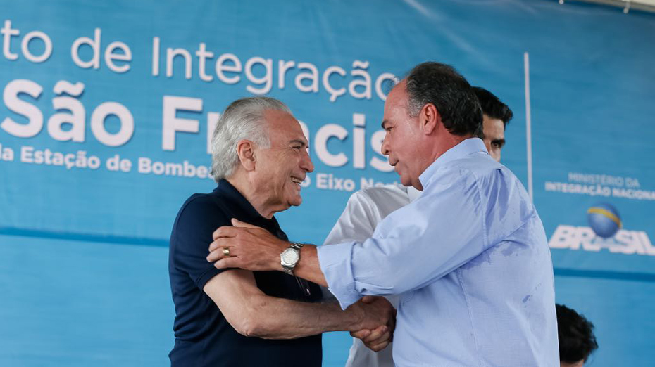 FBC e Temer foram juntos para a inauguração do trecho do eixo Norte da Transposição